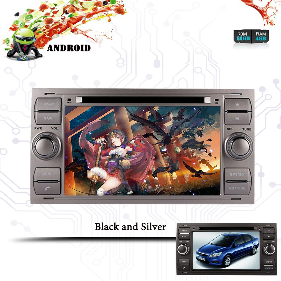 Best 2 din Android 9.0 Octa Core Car DVD Player GPS Navi for FORD FOCUS/MONDEO/C-MAX with Audio Radio Stereo Head Unit Auto Sat Navi 1