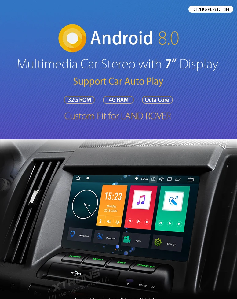 Top 7" Android 8.0 Octa Core Radio GPS Car Auto Play DVD Player for Land Rover Freelander 2 2007 2008 2009 2010 2011 2012 0