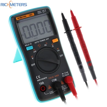 RICHMETERS RM101 Digital Multimeter 6000 Counts AC /DC Ammeter Voltmeter Ohm Portable Meter with Backlight