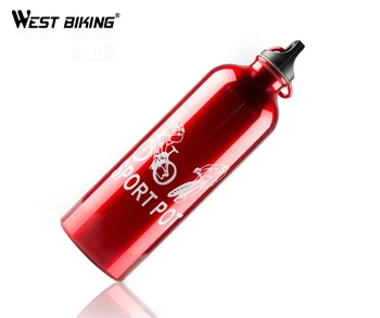 

WEST BIKING 750ML Portable Aluminum Alloy Bike Water Bottle Camping Bicycle Kettle With Carabiner Packed Bicycle Water Bottle