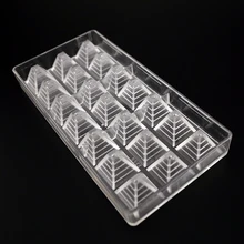 3D pyramide form polycarbonat schokoladenformen, großhandel pc kunststoff schokolade pyramide form, küche backformen pyramide