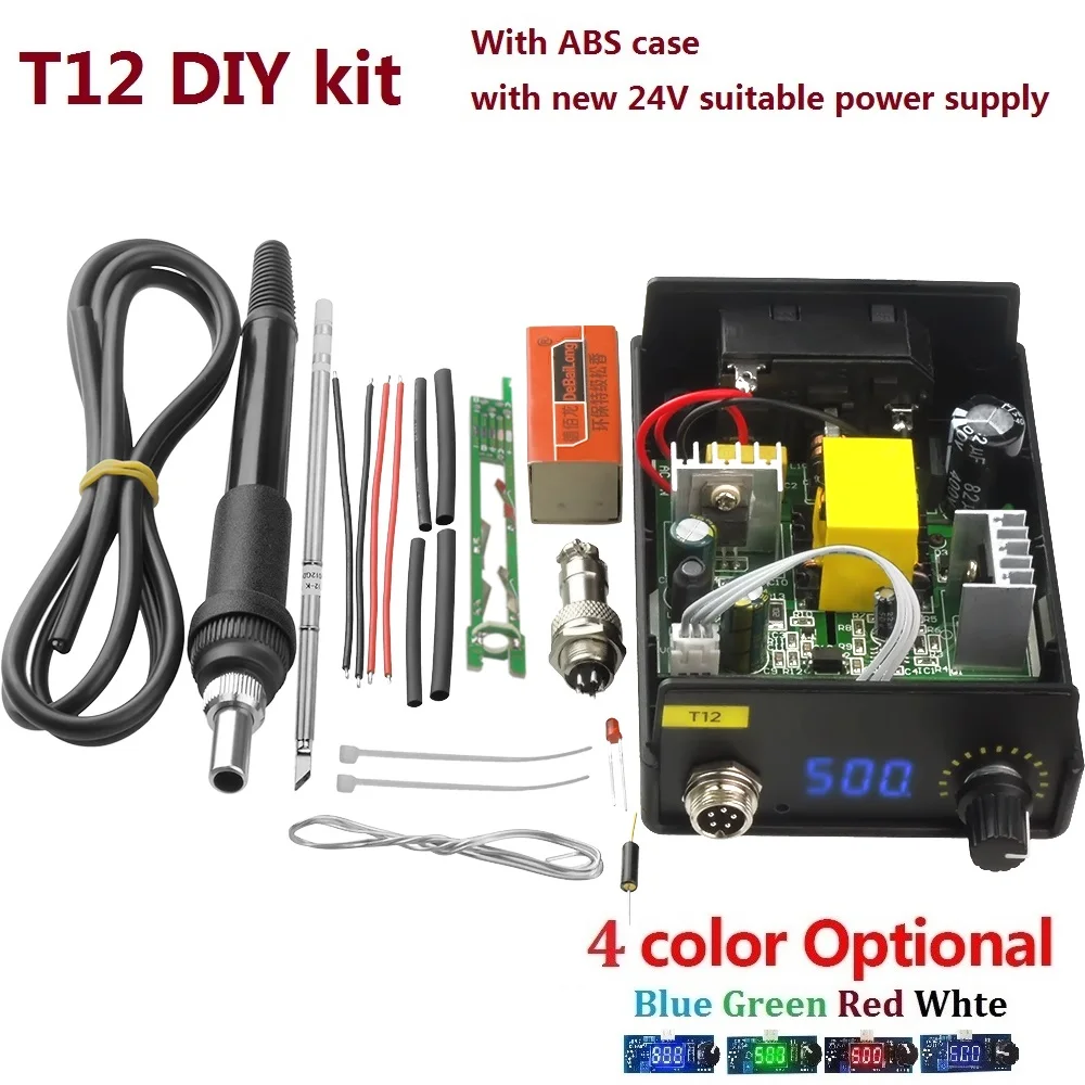 

New Electric Unit Digital Soldering Iron Station Temperature Controller Kits for HAKKO T12 Handle DIY kits LED vibration switch
