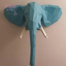 Слон настенный 3D бумажная модель DIY ручной работы Бумажная модель игрушки