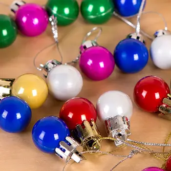 

24pcs / lot Christmas tree decoration 2cm diameter xmas ball Christmas tree ornaments pendant colors mixed by random