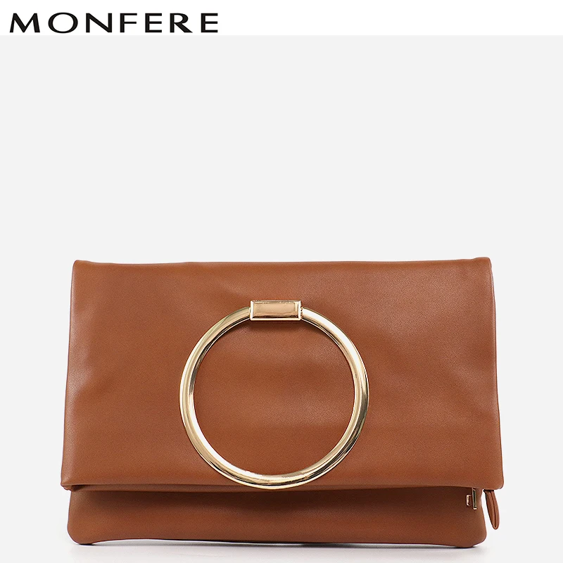 

MONFERE Flap Envelope Bag Small Women Leather Cross body bag For Girl Round Ring Shoulder bag Messenger bag Clutch Handbag Purse
