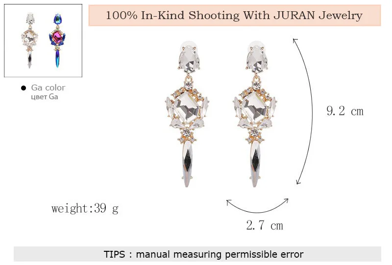 2 цвета Кристалл трендовые длинные висячие серьги в моде эффектные старинные серьги с подвесками Brincos женские JURAN модные ювелирные изделия