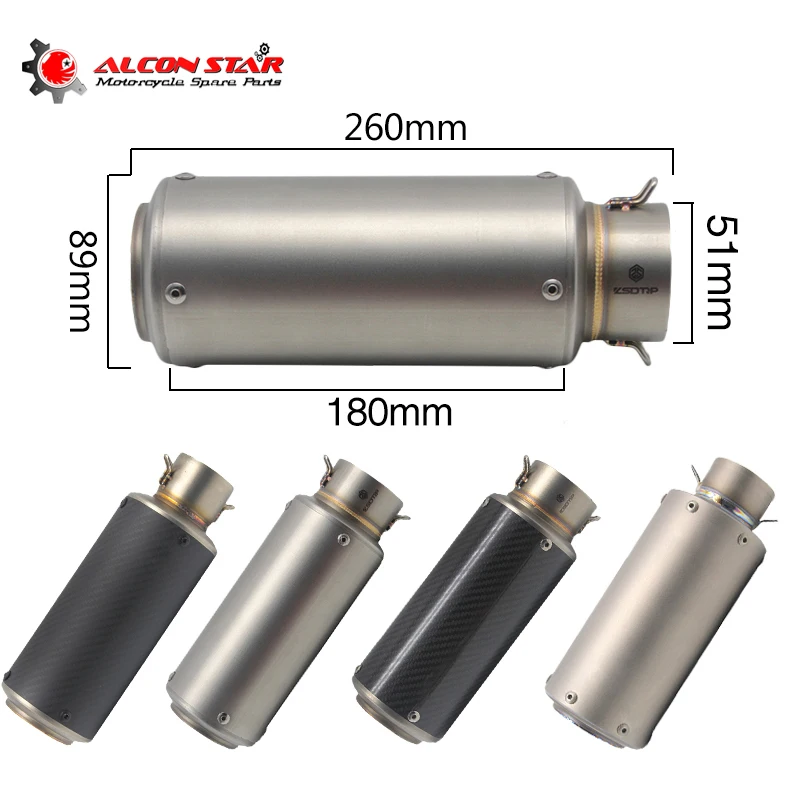 Alconstar-51mm Universal de Escape de la motocicleta silenciador de Escape Moto para Moto Scooter ATV motocicleta fuera de carretera NINJA GSXR de carreras