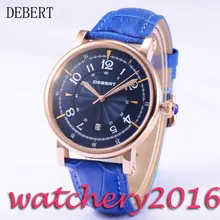 Casual 43mm Debert blue dial rose golden case 21 jewels miyota 8215 Automatic movement men’s Watch