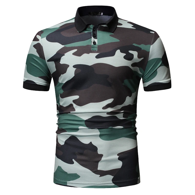 Мужская камуфляжная рубашка-поло, лето, военный камуфляж, Camisa Masculina Polo, мужская приталенная рубашка с коротким рукавом, мужские Поло, M-XXXL - Цвет: T536-Army