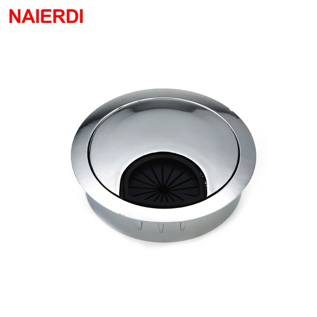 Naierdi Zinc Alloy 60mm Base Computer Desk Grommet Table Cable Naierdi Zinc Alloy 60mm Base Computer Desk Grommet Table Cable Outlet Port Surface Wire Hole Cover Line Box Furniture Hardware