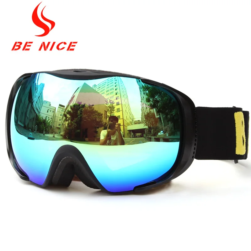 Benice Brand Snow Goggle Unisex Skiing Goggle UV400 Detachable Dual