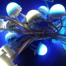 20 штук WS2811 3 светодиода rgb сменный ЖК-экран, молочное покрытие, DC12V, 30 мм в диаметре; с прозрачный провод