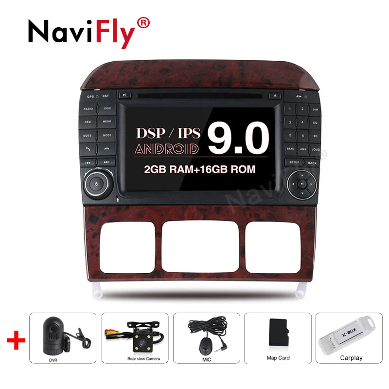 camera dvr car play Новое поступление! Чистый android 9,0 автомобиля gps dvd для Mercedes Benz W220 W215 S280 S320 S350 S400 S Class gps навигации с DSP ips 4G - Цвет: camera dvr car play