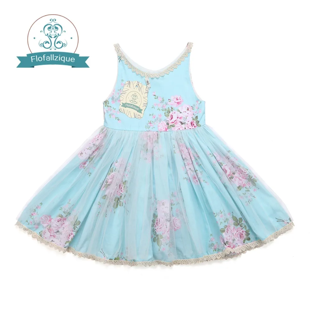 Kids Dress for Girl Clothes 2018 Summer style Brand Sleeveless Cotton Floral Print Design ...