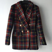 Зимний стиль, дамские приталенные пальто с длинным рукавом и двумя пуговицами, модные куртки для подиума, высокое качество