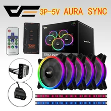 DarkFlash DR12-Pro компьютер ПК корпус вентилятор 3 p-5 в аура синхронизация кулер вентилятор RGB Регулировка светодиодный aigo120mm тихий удаленный компьютер кулер охлаждения