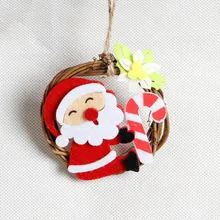 Автомобиль орнамент Новогоднее украшение из ротанга кулон с Лен рождественским оленем Санта 4 шт. Прямая May18