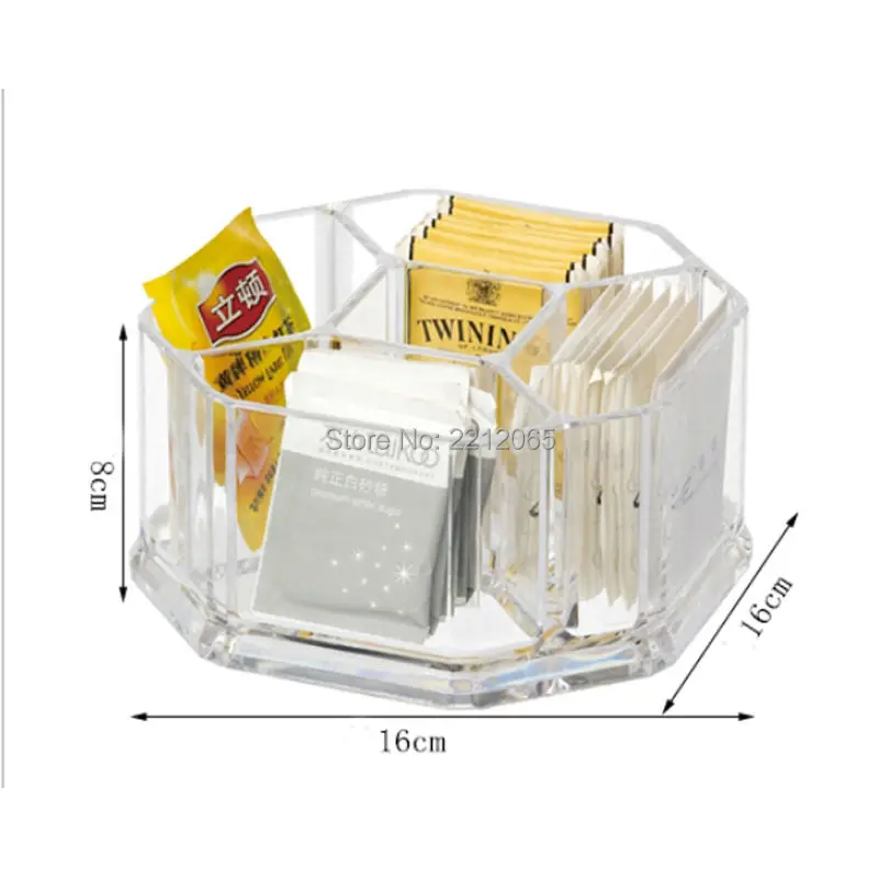 Акриловый чехол для чайных пакетиков с пятью решетками, кофейные пакетики для сахара, коробки для хранения в гостинной