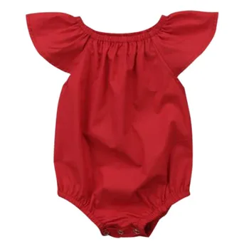 

Summer Newborn Baby Girls Ruffle Romper Baby Girl Short Sleeve Black/Red Romper New Jumpsuit Cute Baby Girl Clothing