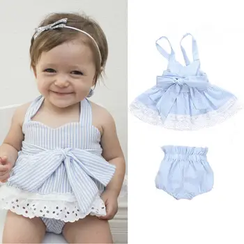

Fashion Newborn Toddler Baby Girls Bowknot Sleeveless Romper Bodysuit Jumpsuit Outfits Set
