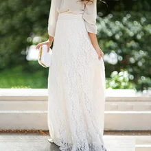 Женская юбка, кружевная, тонкая, с высокой талией, открытая, офисная, Женская юбка, универсальная, Однотонная юбка