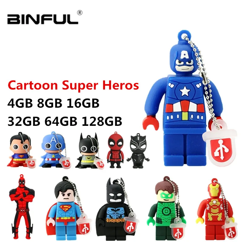 Superman Usb Flash Drive 32gb Batman Pen Drive Cartoon Memory Stick Usb 2.0 4gb 8gb 16gb 32gb 64g 128g U Disk Best Gift Pendrive (1)