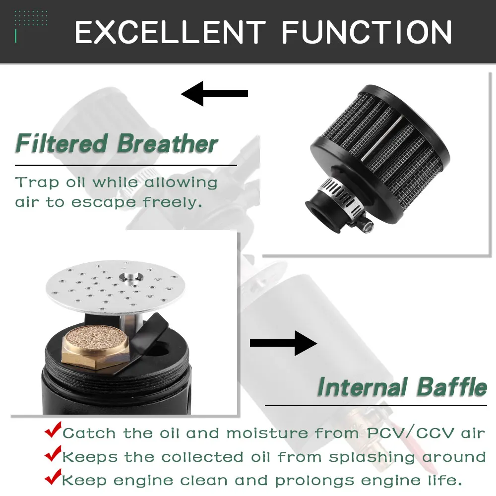 Универсальный Алюминий 2-портовый/зарядное устройство с 3 usb-портами для маслоуловитель бак с вентиляционный фильтр двигателя мини масляного сепаратора OCC041/42