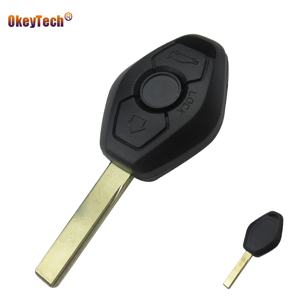 OkeyTech дистанционного ключа автомобиля оболочки чехол Замена Fob 3 кнопки Unut HU92 лезвие для BMW X3 E38 E39 E46 D05 EWS системы без чипа