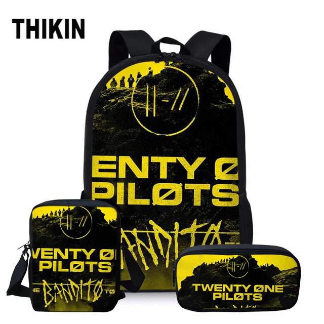 Комплект школьной сумки с принтом THIKIN Twenty One Pilots для девочек и мальчиков модный