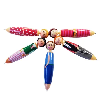 

1pcs/lot kawaii cartoon doll family girls ballpoint pen signature pen for school and office supplies canetas escolar