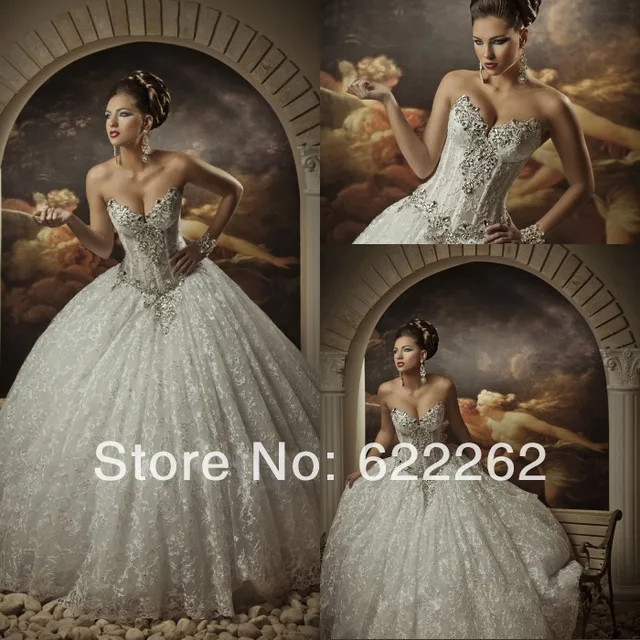 Corset Wedding Dresses with Bling