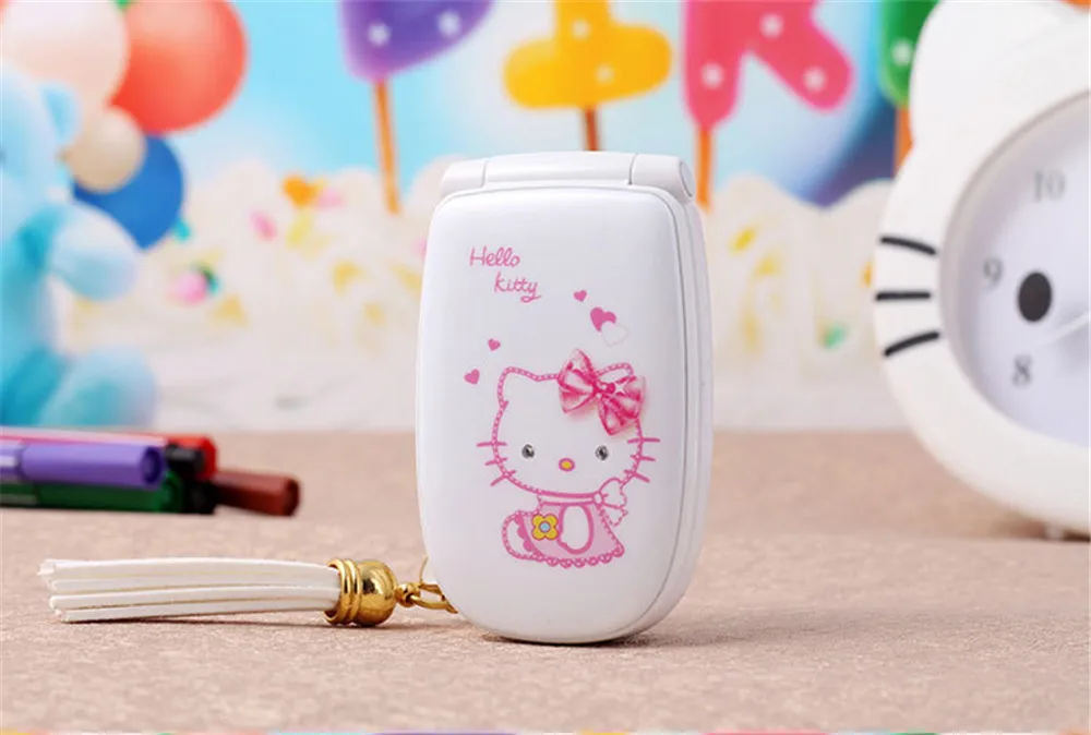 2016 Hello Kitty Flip Cute Small Mini Mobile Cell Phone Best For Kids ...