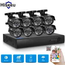 Hiseeu 8CH комплект видеонаблюдения Системы HD 1200TVL = 720 P ИК Пуля Открытый видеонаблюдения Главная AHD Камера безопасности Системы HDMI 1080N VGA