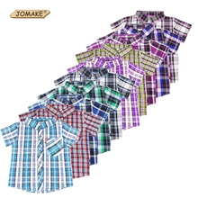 Летние рубашки в клетку с короткими рукавами для мальчиков повседневные рубашки с отложным воротником, Camisa Masculina, блузки для детей, детская одежда рубашка для мальчиков