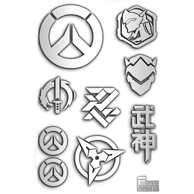 

9pcs/set Hot Game Sticker OW D.VA 3D Metal DIY Stickers Mobile Phone Sticker Laptop Stiker Anime Stickers Toy