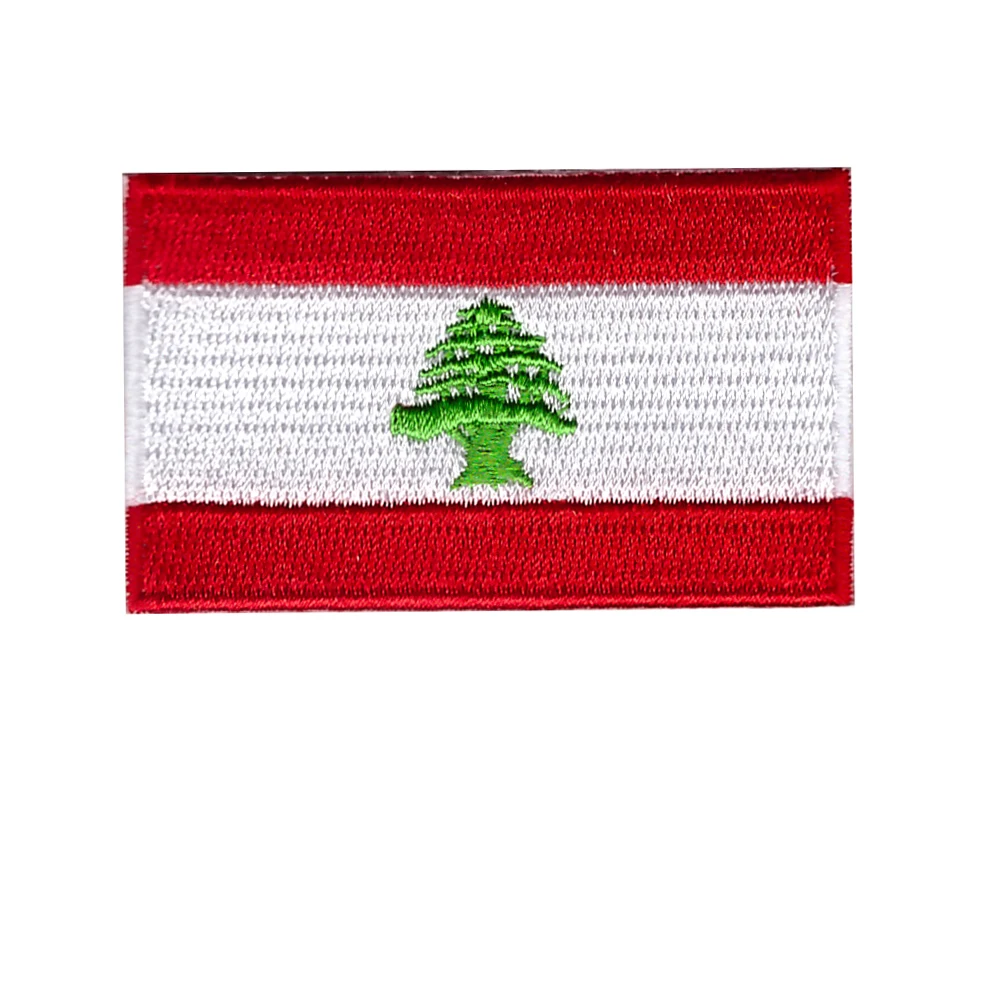 

Free Shipping 10 pcs lebanon national flag new launch Embroidered patch iron on Applique garment embroidery patch DIY accessory