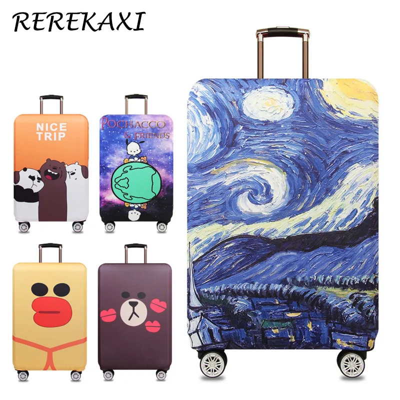 REREKAXI модный дорожный утолщенный эластичный багажный чемодан защитный чехол, подходит к 18-32 дюймовым чехлам, дорожные аксессуары