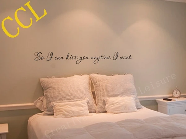 Free Shipping Quote Wall Stickers Bedroom Decor Vinyl Free Shipping Quote Wall Stickers Bedroom Decor Vinyl Decals Kiss You For