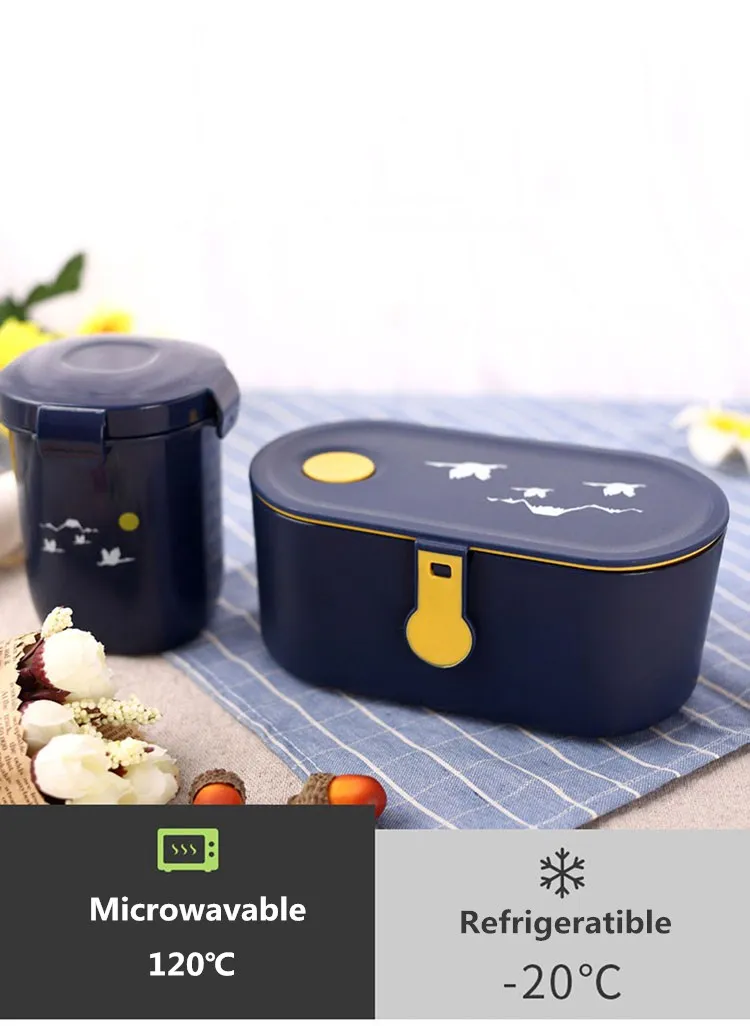 ONEUP японский стиль Ланч-бокс экологичный Bento box Герметичный пищевой контейнер Microwavable термо-контейнер для еды