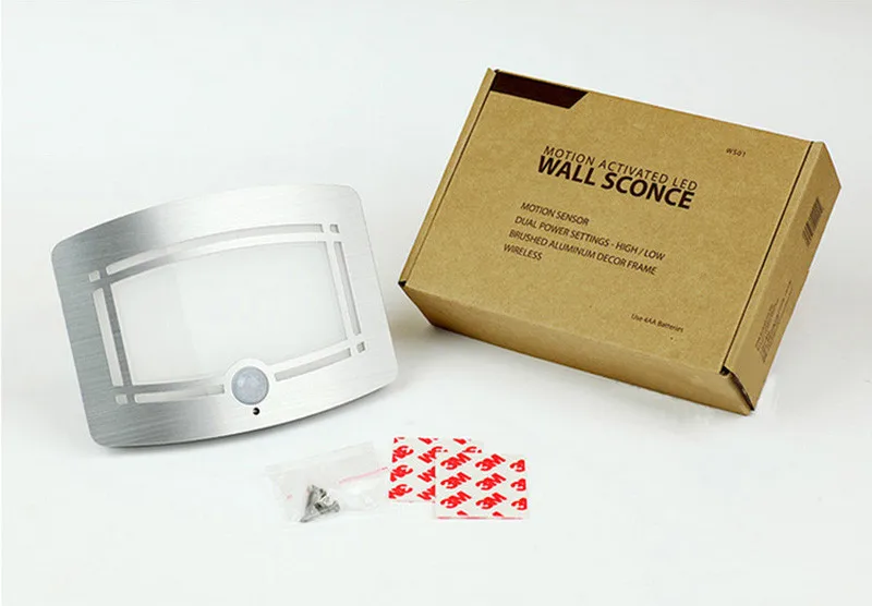 Stick-On LED Infrared Sensor Lamp Wall Light Body Motion Sensitive Night Light Ultra-bright Battery-operated aluminum29