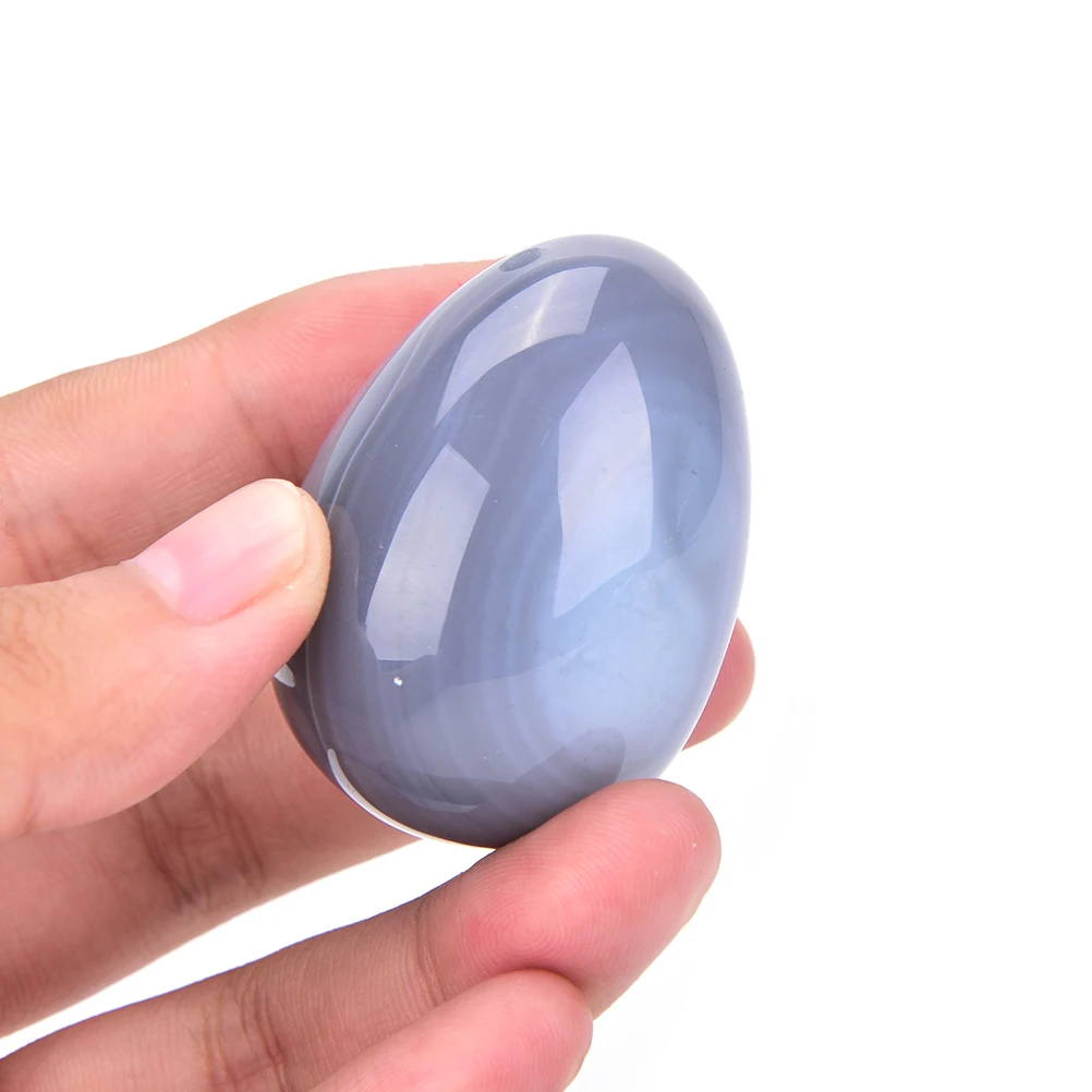 Natural Quartz Yoni Egg Drilled Jade Egg Crystal Sphere For Kegel