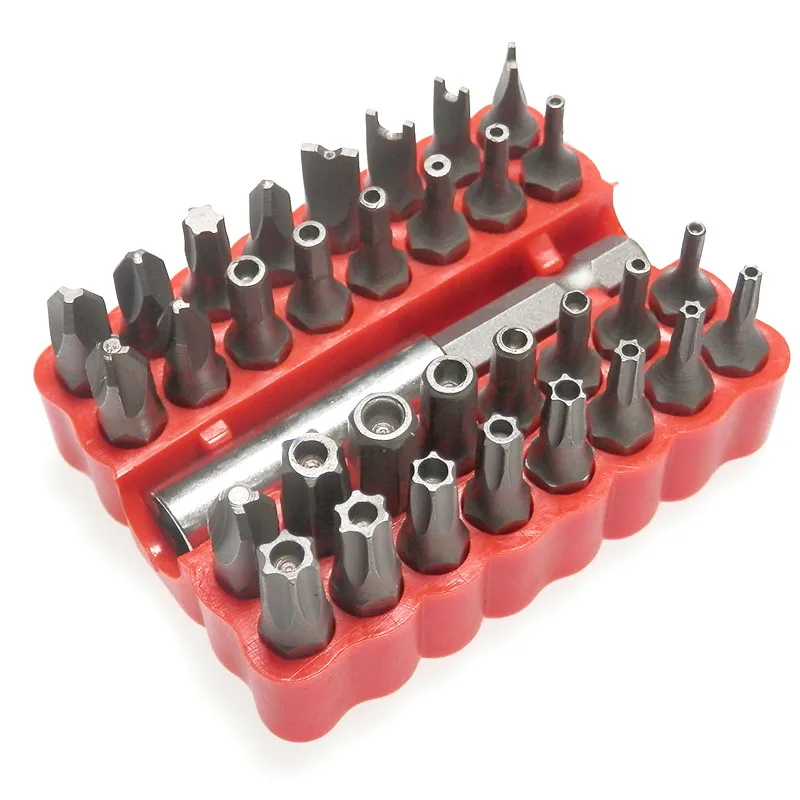 

33pcs Screwdriver Bits Set Security Bit Set with Magnetic Extension Bit Holder Tamper Proof Torq Torx Hex Star Spanner