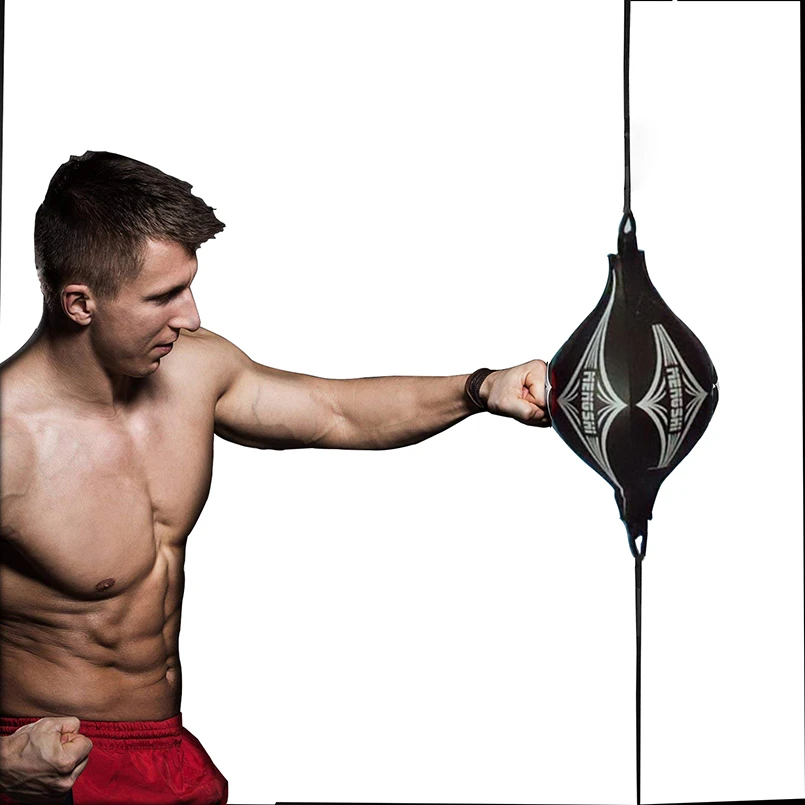 Double End Speed Bag Workout,Exercise Boxing Ball,PU Leather Boxing Ball,MMA Sports Punch Bag Complete Accessories and 4 Color Options Home Gym Exercise Agility Training