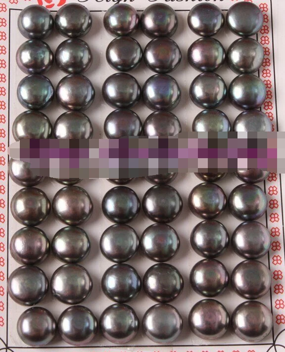 

free shippinbg 06939 black freshwater cultured pearl beads half drilling earrings 27 Pairs