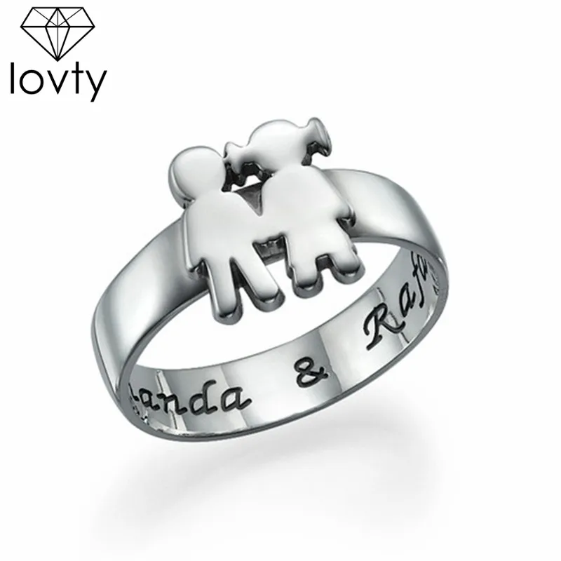 

lovty Personalized Two Persons Engrave Name Promise Ring Custom Name Rings Girls Boys Unisex Promise Ring for Women