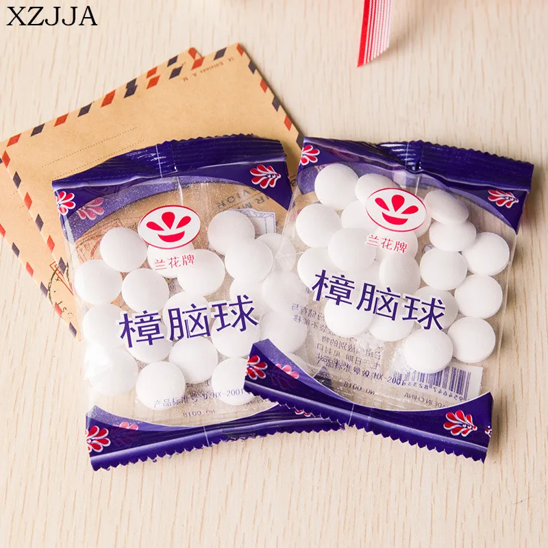 XZJJA 2 сумки натуральная камфора мяч Camphor белые Mothballs шарики от моли насекомых едят