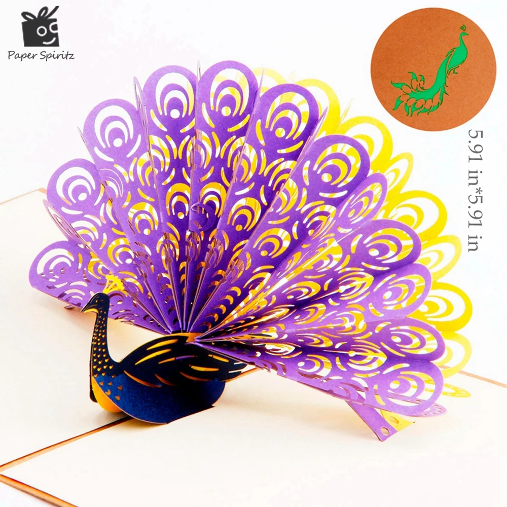  3D Cards Birthday Thank You Cards Gift Greeting Postcards Vintage Paper Kirigami Pop Up Laser Cut P - 32381179783