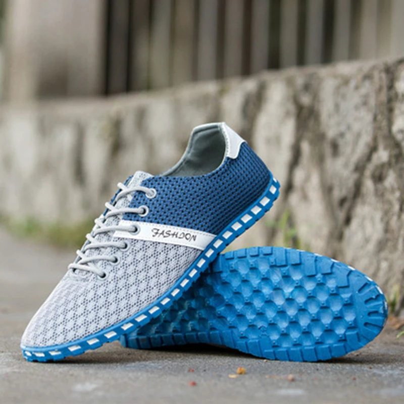 Hengsong New Fashion Cheap Air Mesh Fabric Mens Loafers Cloth Patchwork