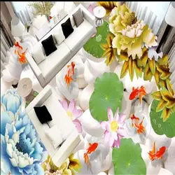 Beibehang 3D росписи полы ПВХ, самоклеющаяся бумага рыбы Нескользящие водонепроницаемые утолщение самоклеящиеся fresco Floor fototapete 3D