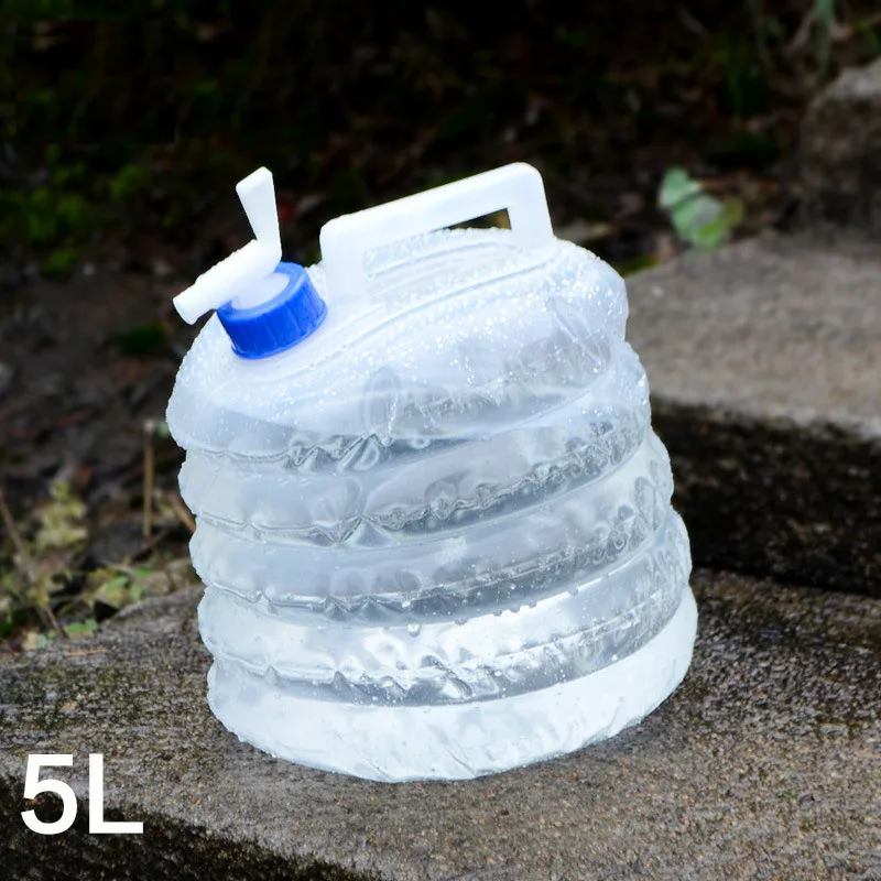 Tetera plegable portátil 5l-15l, cubo plegable de plástico para acampar al aire libre, botella de expansión de compresión, cubo plegable al aire libre.